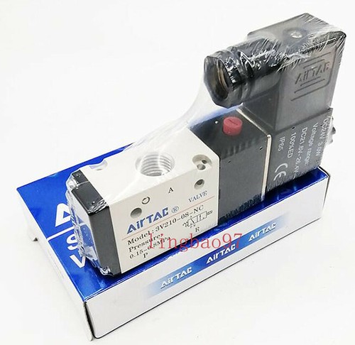 3V210-08 3Way2 Position 1/4" Port Airtac Pneumatic Air Solenoid Valve DC 24V - Picture 2 of 5