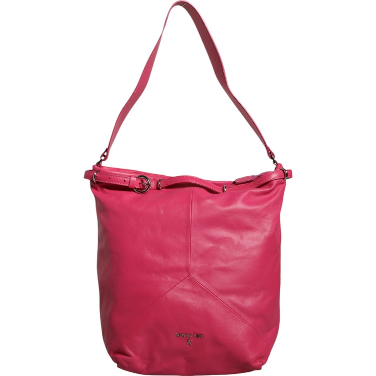 PATRIZIA PEPE Bag Fuchsia Pink Leather Shoulder Purse Tote Women