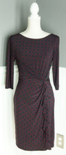 Lauren Ralph Lauren Faux Wrap Geometric Twist Dress Size 8P 3/4 Sleeves