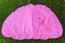 Tooth Fairy Half Round Pink Pillow Cover Cotton Puppy Moon Star Embroidered Girl