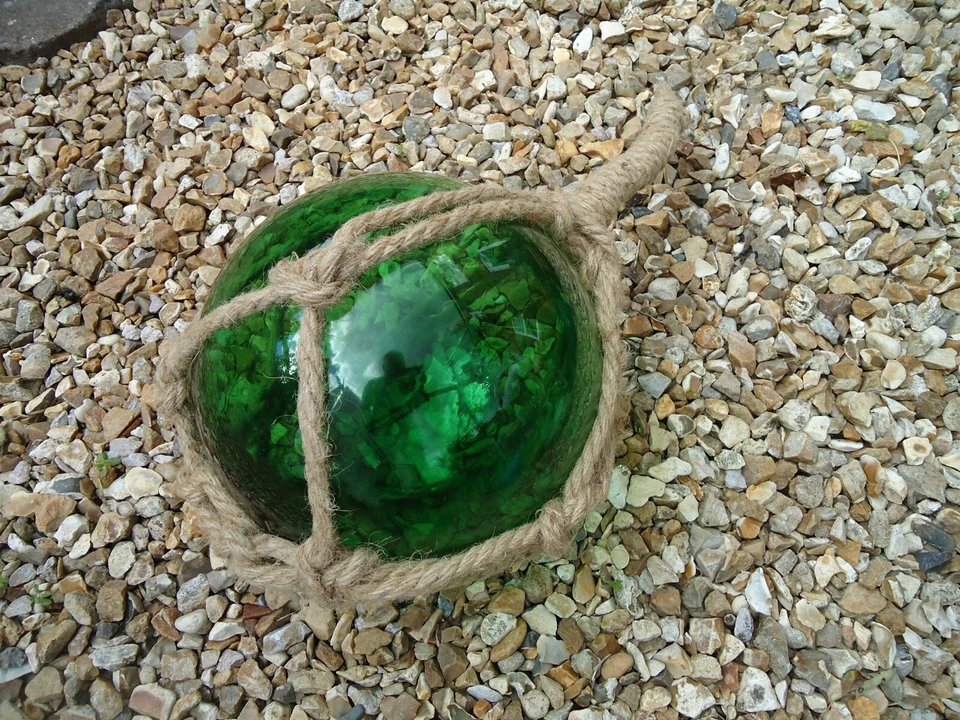 Very Large Green Glass Fishing Boat Net Float 200 MM Buoys Bathroom Garden Beach - Image 2 of 4