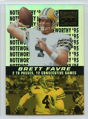 1996 Pinnacle Zenith Football Noteworthy - #7 - Brett Favre - Green Bay Packers