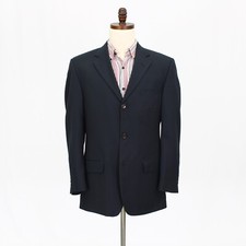 Joseph  Feiss 40R Navy Sport Coat Blazer Jacket Solid 3B Wool
