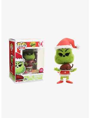 Dr Seuss How The Grinch Stole Christmas Grinch Flocked Pop Figure Exclusive MIB