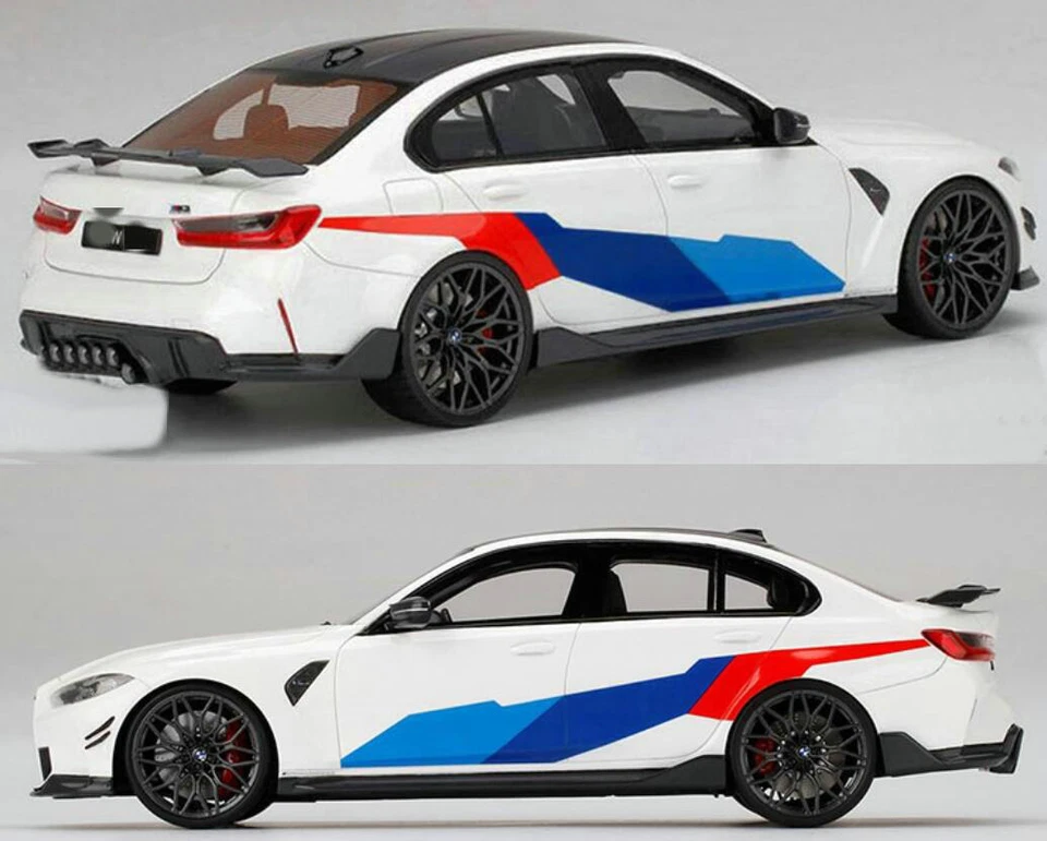 2 PIEZAS Gráficos Rayas Carreras Coche Calcomanías para Puerta Lateral BMW M3 M4 M5 Foto 3 de 4
