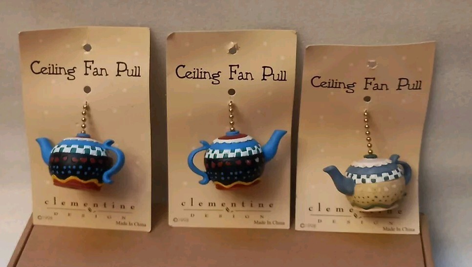 Ceramic Teapot Ceiling Fan Light Pulls - Clementine Design - New-image