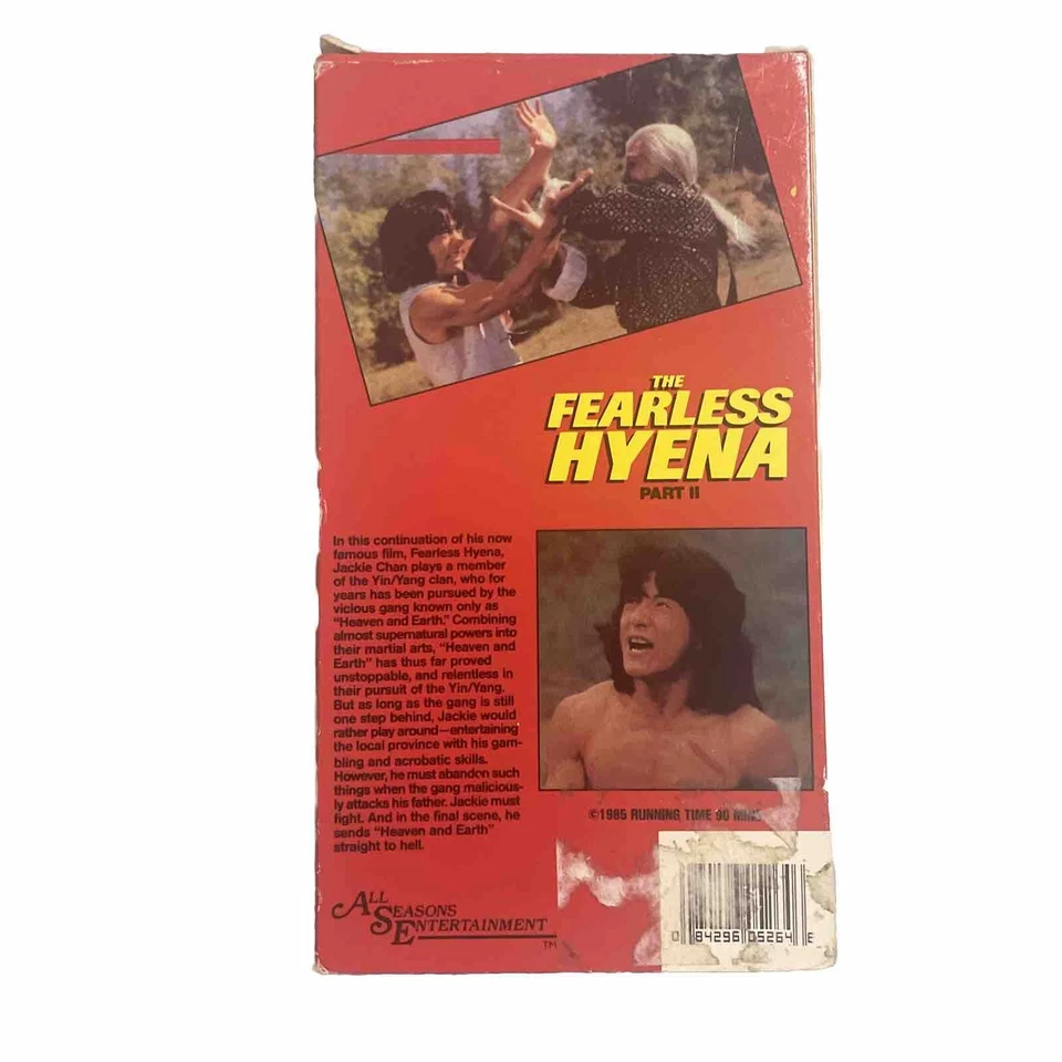 The Fearless Hyena Part II VHS Video Jackie Chan 5264 1991 Original Uncut Foto 2 de 2