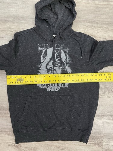 Star Wars Darth Vader Heather Black with Gray Graphic Pullover Hoodie Sweatshirt - Picture 8 of 9