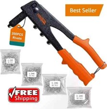 Heavy Hand Riveter Rivet Gun Professional Pop Rivet Gun Kit with 200pcs Rivets