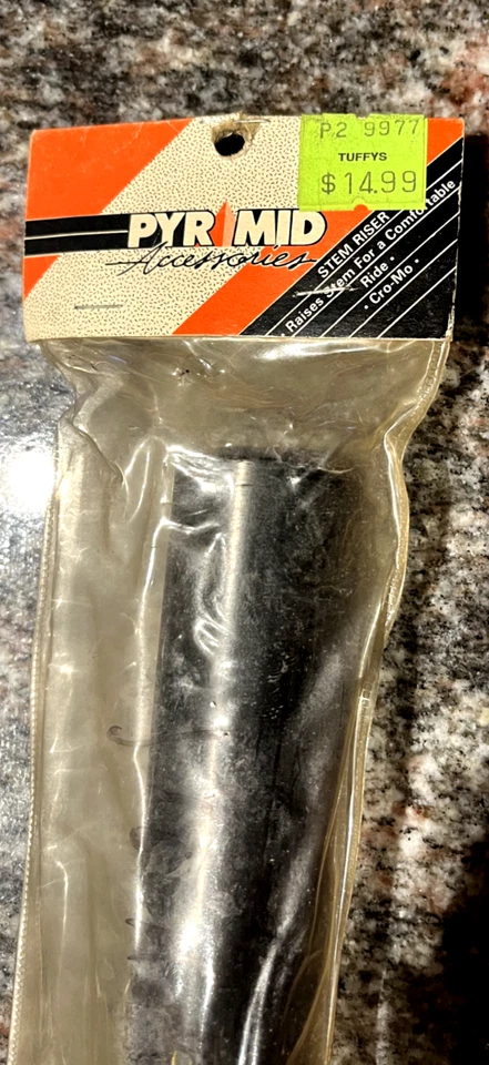 NOS PYRAMID BIKE STEM RISER MAX HEIGHT = 025.4 CR-MO / 94 A STILL SEALED (PSR-1) - Image 2 of 4