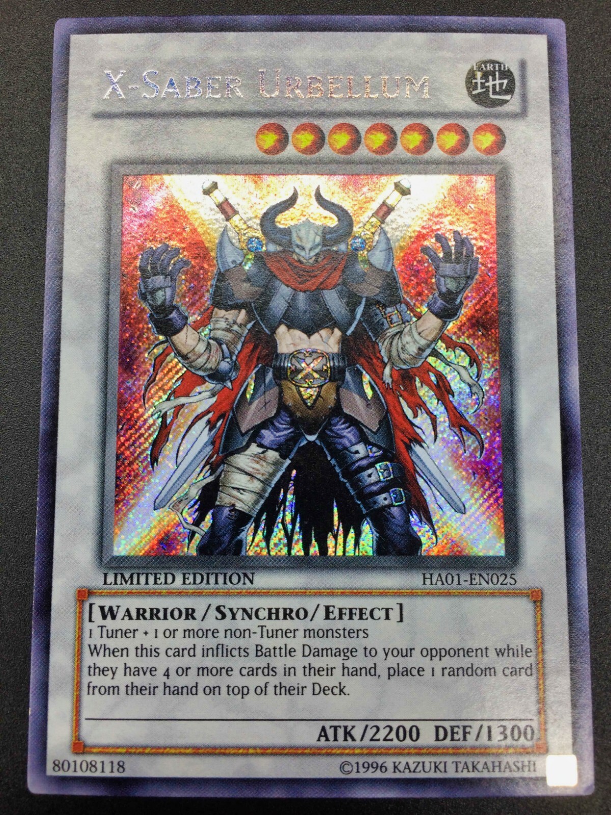 Yu-Gi-Oh! X-Saber Urbellum Secret Rare Card | HA01-EN025 Hidden Arsenal 1st Edition | Trading Card Game (TCG) - View #8