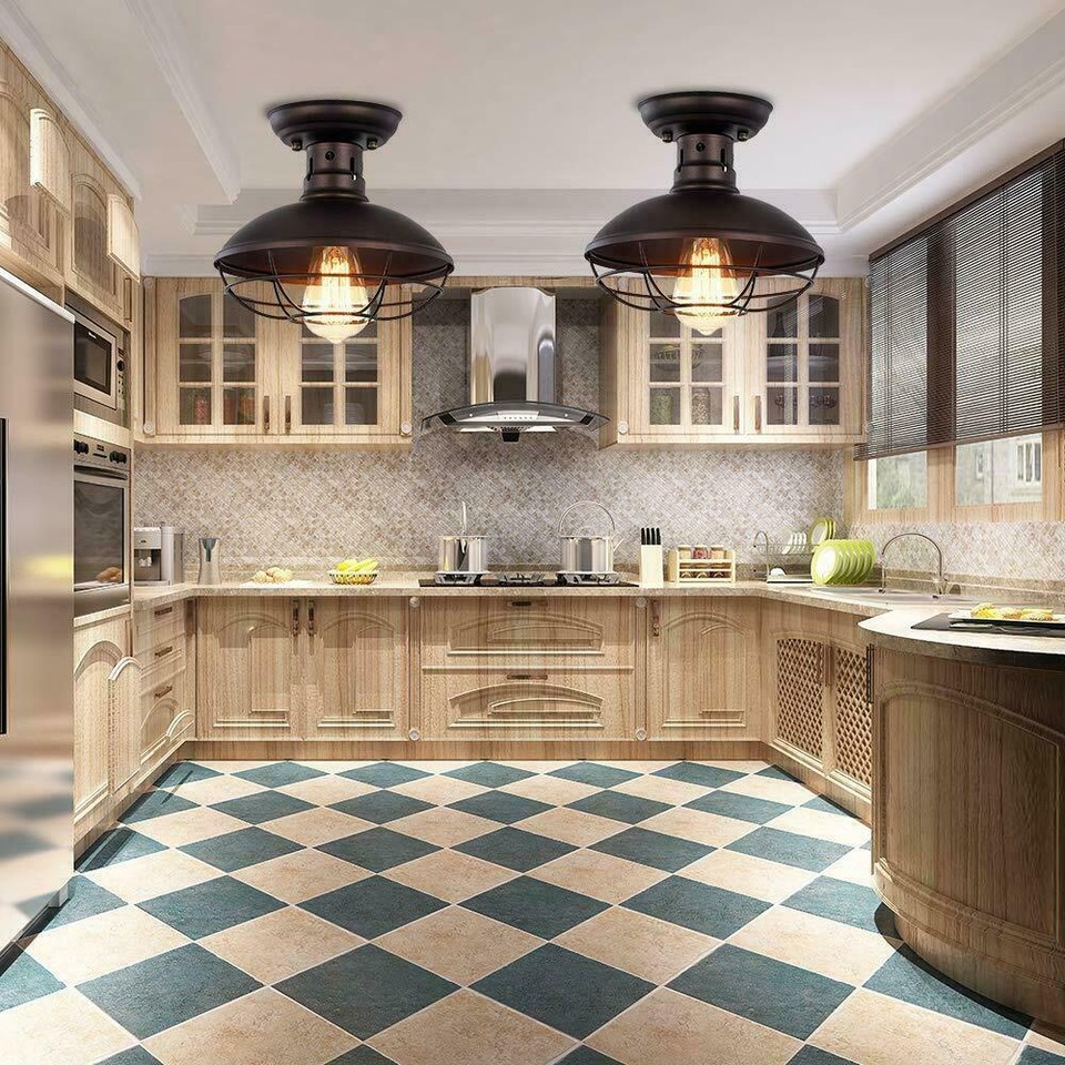 Farmhouse Rustic Industrial Pendant Light Hanging Ceiling Pendant Lamp