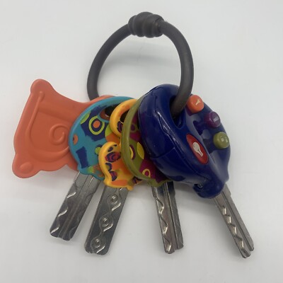 Toy Car Keys Buttons Sounds Light Teether Baby Toddler Preschool Works  Battat