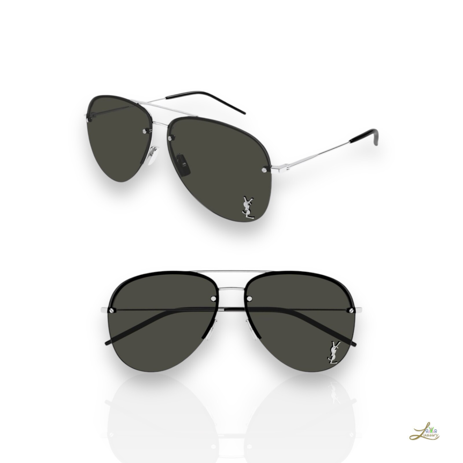 Occhiali da sole Saint Laurent in metallo con dettagli logo