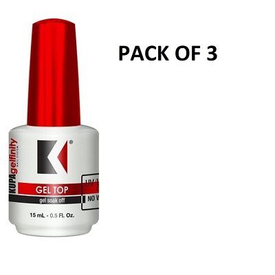 Kupa Gelfinity Gel TOP COAT No Wipe UV/LED Cure Soak Off 0.5oz - PACK OF 3