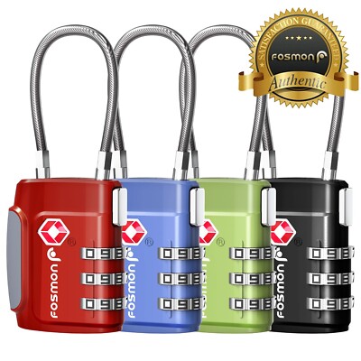 TSA Approved 3 Digit Combination Travel Suitcase Luggage Bag Lock Padlock Reset