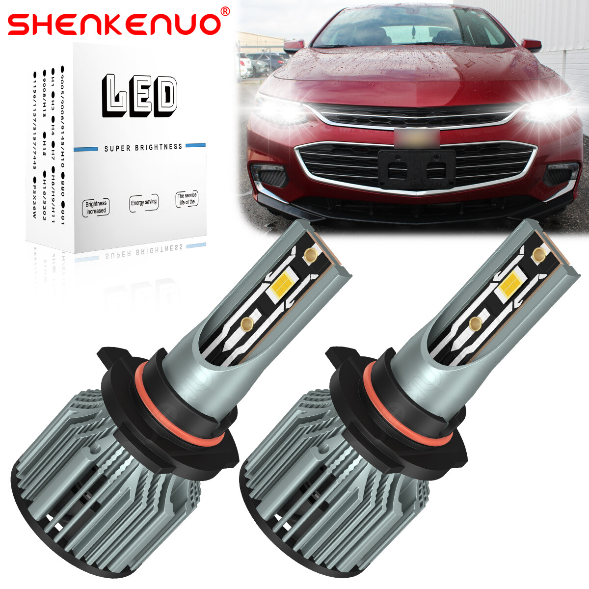 For Chevy Malibu 2016 2017 2018 White LED Headlights Bulb High/Low