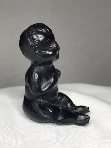 Bambola vintage afroamericana in celluloide di plastica nera ~ 1 7/8" - Foto 3 di 8