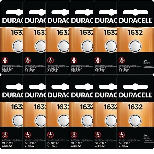 12 Pcs Duracell 1632 DL1632 CR 1632 3V Lithium Coin Battery