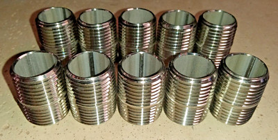 10 PACK Stainless Steel Pipe Nipples 1/2 in X Close CL  Grade 304 SCH 40 New