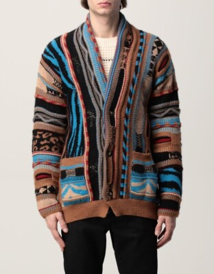 Men's Multicolor Cardigan Vintage 60s Rockabilly Cardigan