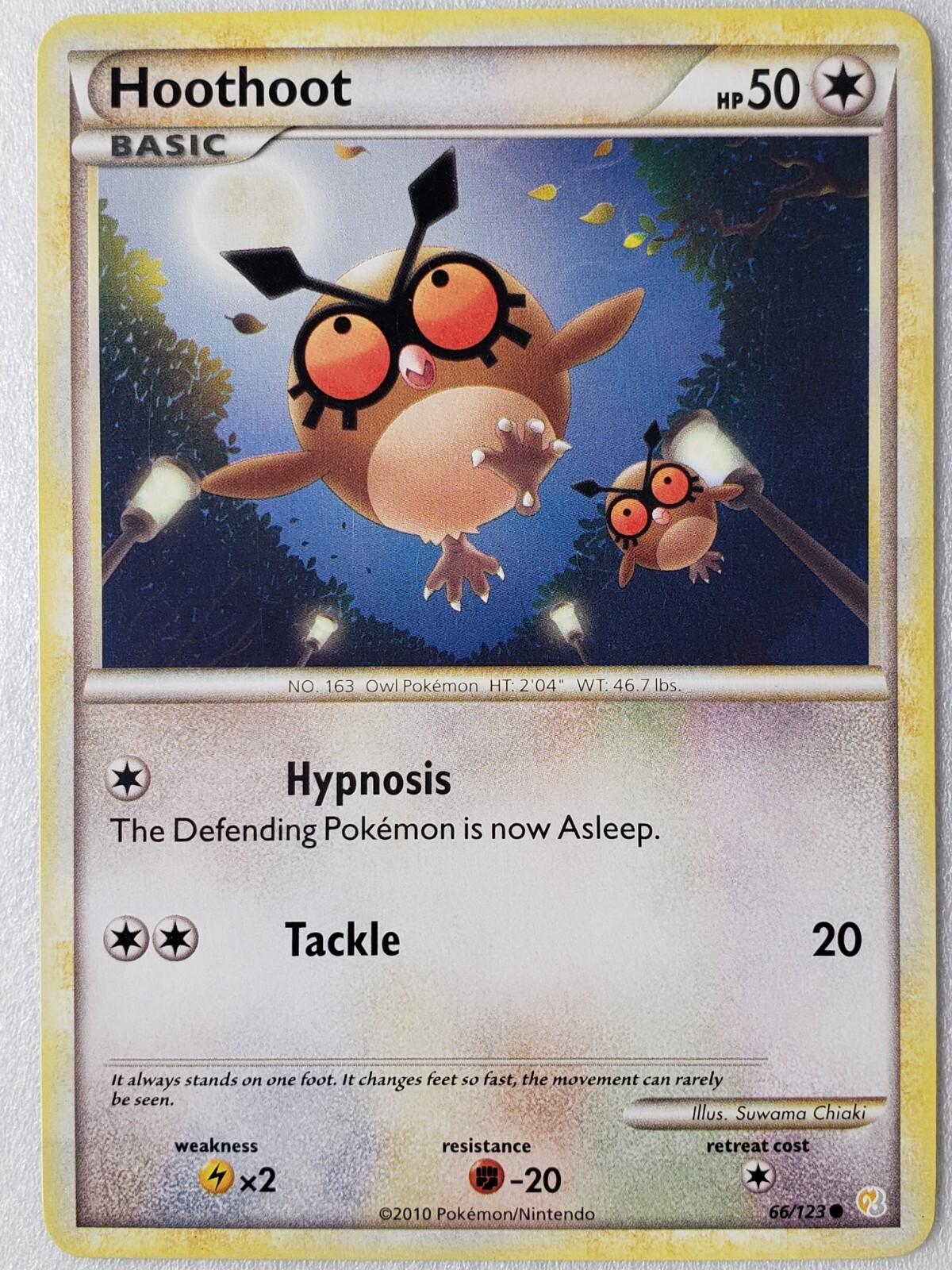 Hoothoot 66/123 LP - HeartGold SoulSilver Pokemon Card - $2 Combined Shipping