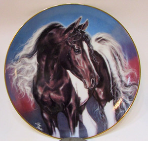 Vintage 1993 Danbury Mint 8" Porcelain Horse Plate Susie Morton Spirit Wind