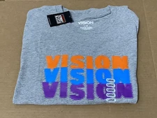 Vision Street Wear Bmx Style Mens L Tee Shirt Gray Vision Tripled GT02685