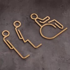 Luxury Metal Washroom Sign, Bathroom, Restroom Sign, Toilet Sign, Handicapped