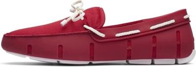 Brand New SWIMS Mens Loafers Braided Lace Summer Shoes Red White US 9