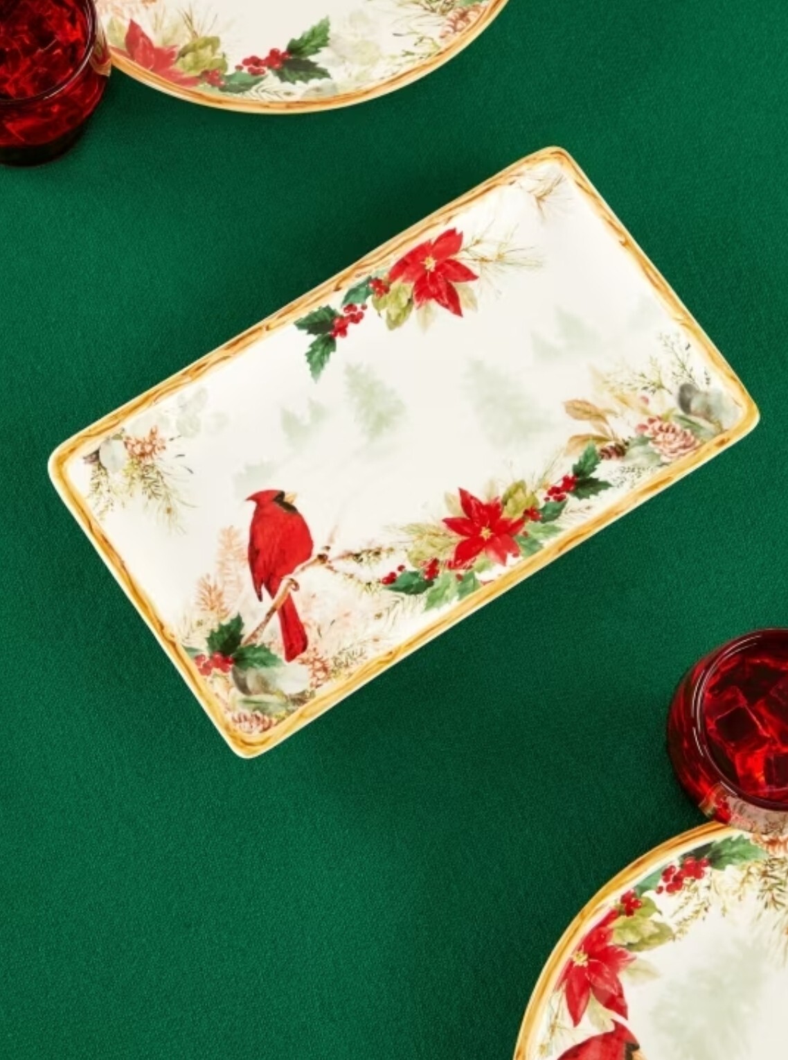 Red Cardinal Bird Ornamental Tray Holiday Collectable Vermont Country ...