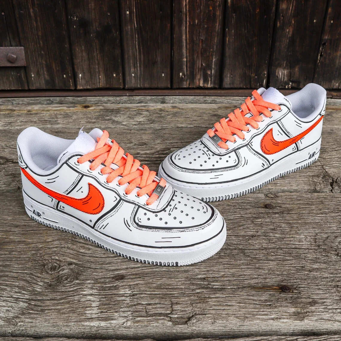 Orange Air Force 1 Shoes.