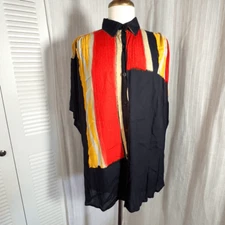 Animale | Women’s | Blouse | M | Vintage Abstract Art Deco Button Down Oversized