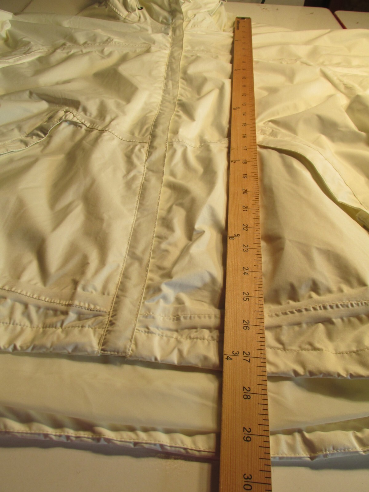 TRBN TURBINE Hooded Windbreaker Women X-Large Ivory Full Zip Jacket Mesh Lined