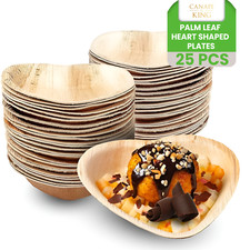 Palm Leaf Plates Disposable Natural Heart Shape BBQ Parties Events Dinner Set
