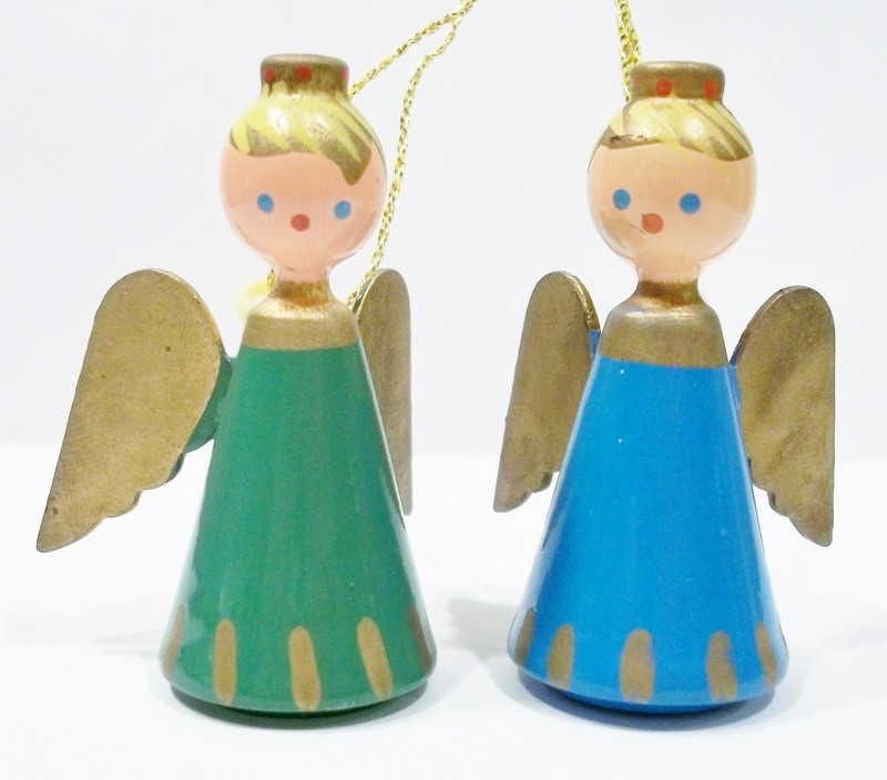 Angel Princess Girls Goula Spain Erzgebirge Style Wooden Wood Vintage Ornaments