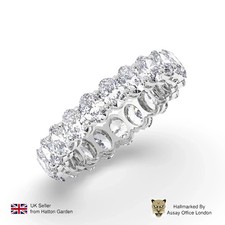 Diamond Eternity Ring In 18k White Gold Labgrown Oval Cut Wedding Band