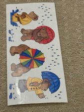 5 New Rare Vintage Tumblebeasts Bears In The Rain Sticker Sheets