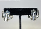 Vintage Silver Tone Aurora Borealis Open Leaf Work Earrings 13.6g — photo 2