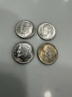 Lot of (4) Roosevelt Dime 10C 1960 Uncirculated 90% Silver