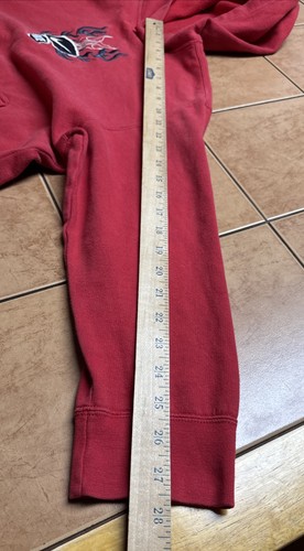 Vintage Y2K Nike Gray Tag Hoodie Red Embroidered Youth Large 14-16 Flame Swoosh - Picture 7 of 8