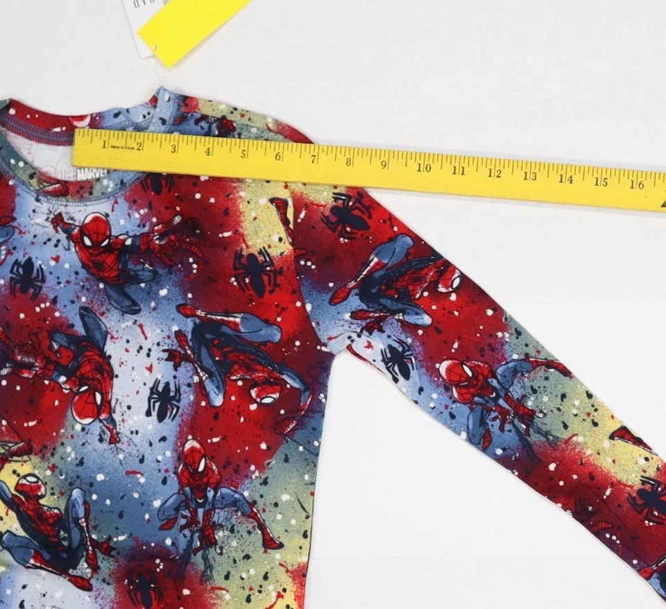 Conjunto de Pijama Gap Marvel Spiderman Niños Talla 14 Manga Larga Camisa Pantalones Azul Rojo Foto 3 de 4