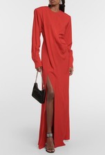 STELLA McCARTNEY Gathered Asymmetric Long-Sleeve Gown 42IT/6US