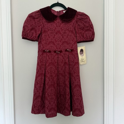 Girl’s Rare Editions USA Holiday Party Dress Velvet Collar & Trim Sz 10 NEW - Picture 2 of 7