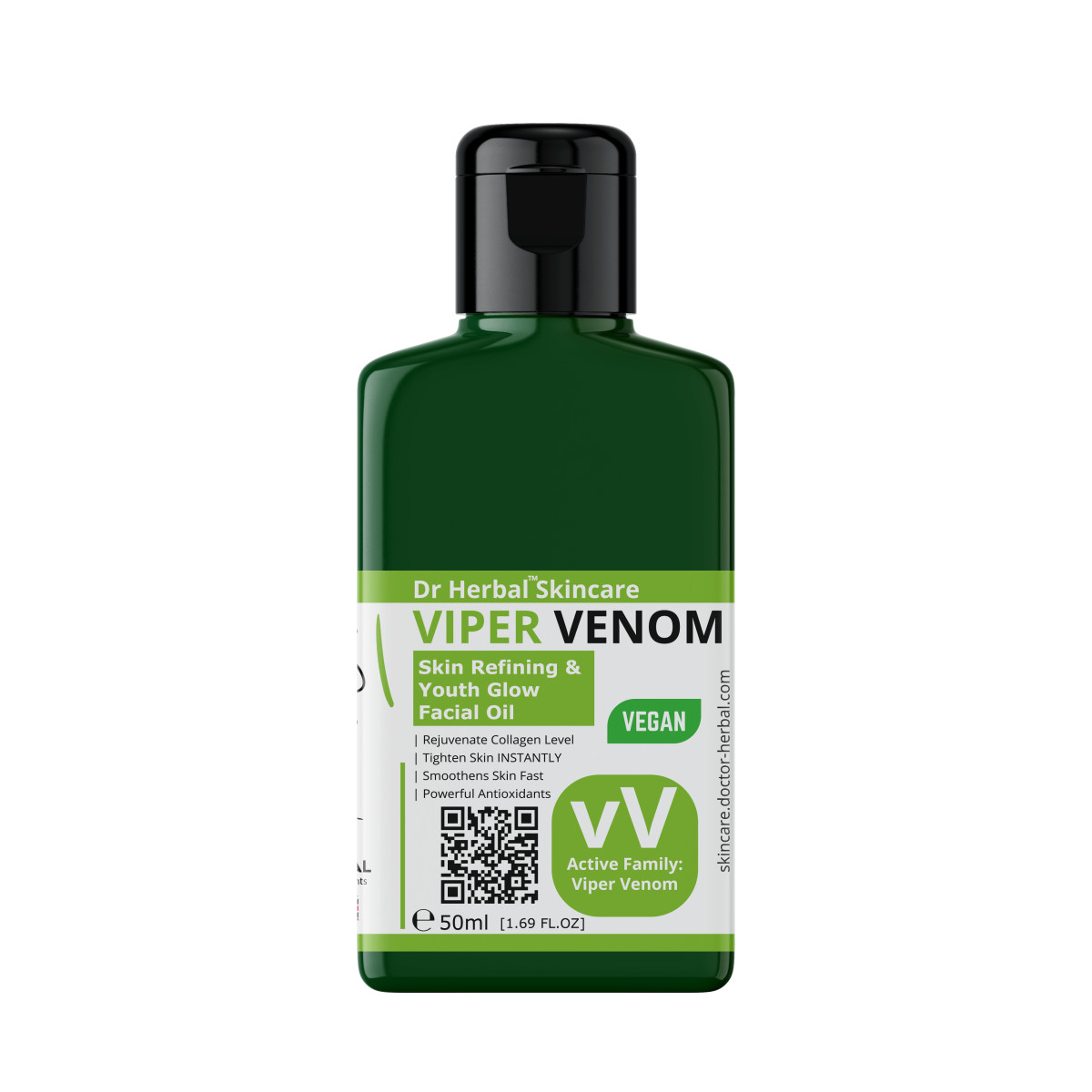 DR HERBAL Viper Venom Facial Oil 50ml with Marine Extracts, Peptides & Vitamin E