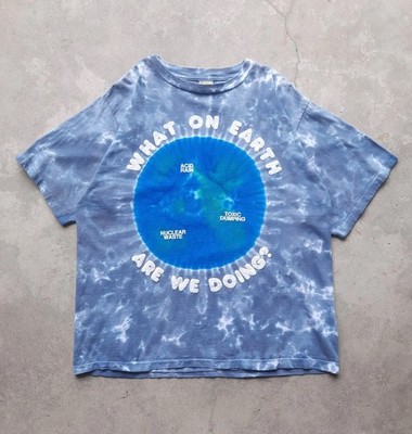 Vtg Earth Day Acid Rain Nuclear Waste Toxic Dumping Single Stitch T-Shirt Large