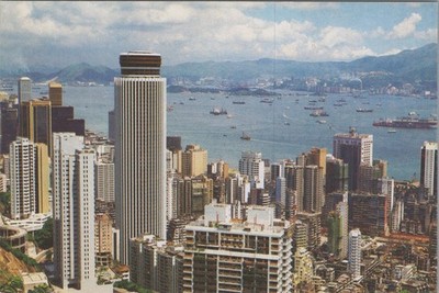 Hong Kong Central & Wan Chai Skyline c1980s Postcard 4x6 UNP China HK