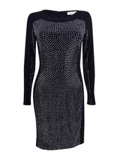 Calvin Klein Women's Studded Bodycon Dress (2, Black)