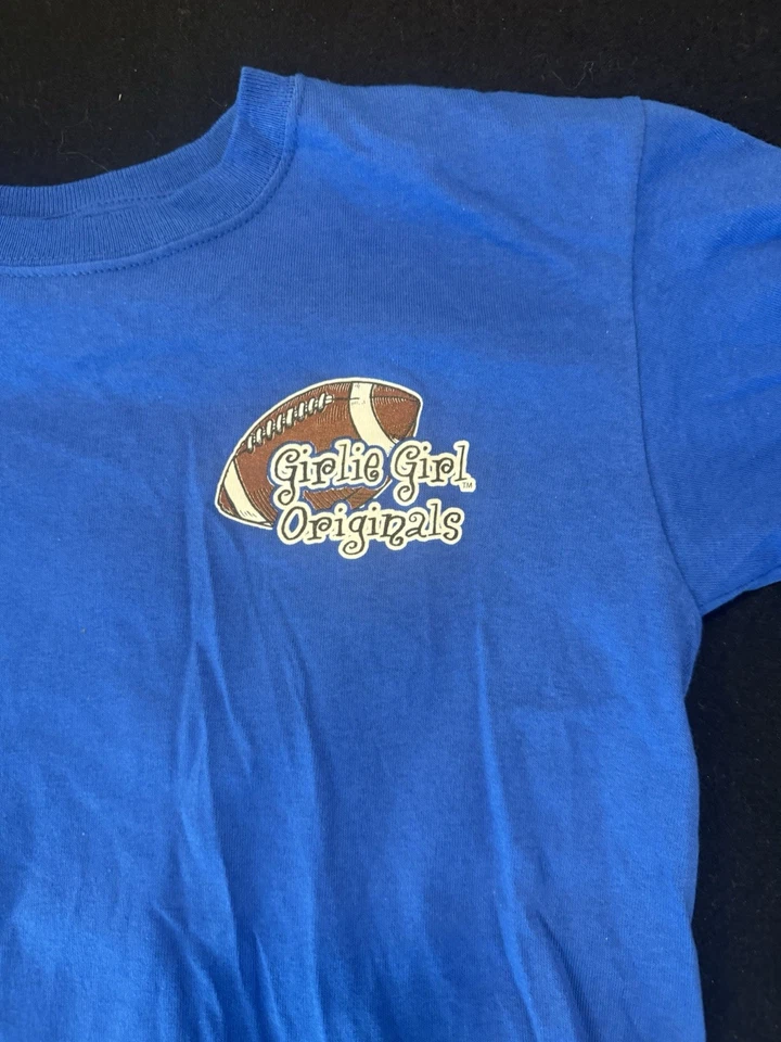 Женская девочка девочка тачдаун футбол коротким рукавом синий футболка верхний размер большой - Изображение 3 из 3