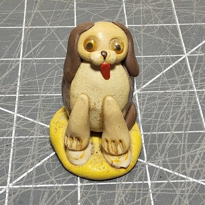 Vintage 3'' googly eyes hound seashell puppy vintage tourist souvenir philippines